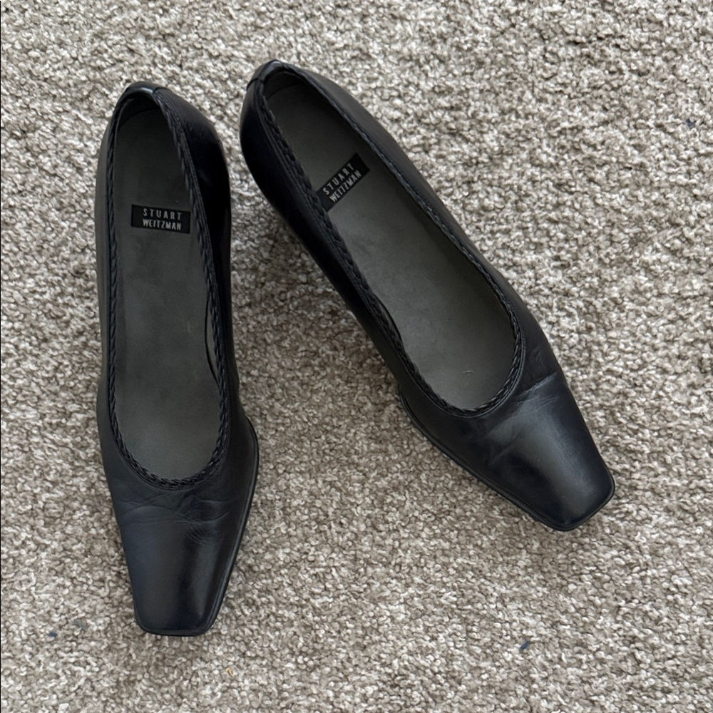 Stuart Weitzman Black Leather Heels